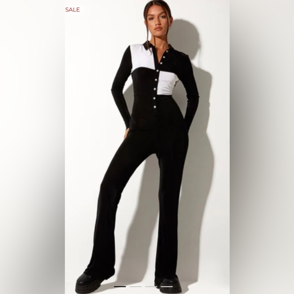 Motel Rocks Black and White Jumpsuit